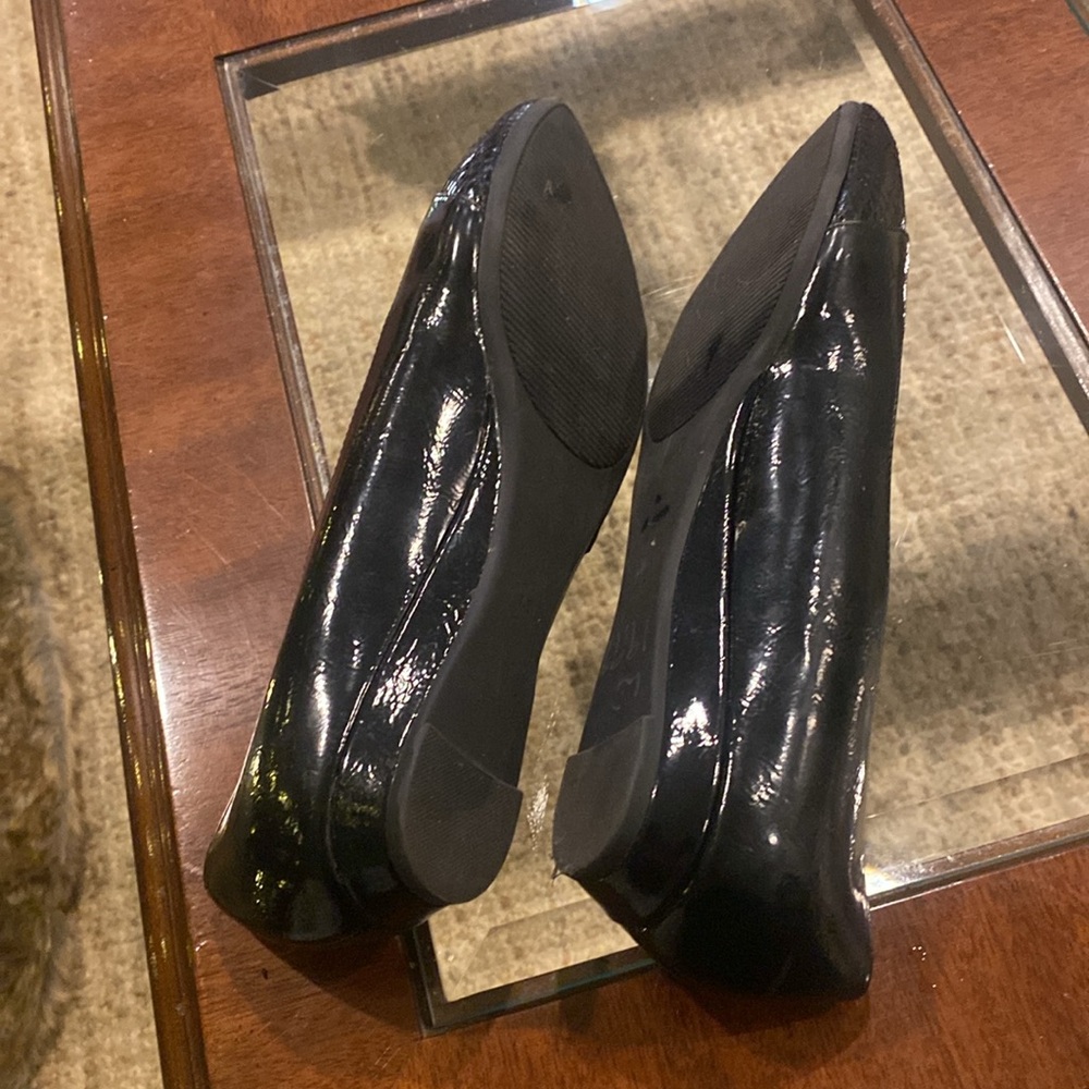 Vintage Coach “Coach and Four” Black Patent Snakeskin Cap Toe Flats 9.5 - Picture 12 of 14